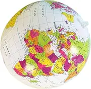 HONMEET Giant Inflatable Globe for Adults PVC Beach Ball Decor for Parties Swimming Pools Educational World Map for Geography Teaching Portable Fun Sturdy Design