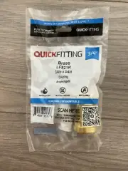 Quickfitting Coupling Fitting Brass 3/4" x 3/4" Push to Connect LF821R