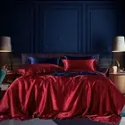 5Pc Mulberry Silk Bed Set, Charmeuse 2 Pillow, Flat & Fitted Sheet, Duvet - Full