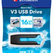 Verbatim 16GB V3 USB3.0 Blue Store'n'Go V3; Rectractable USB Storage Drive Memory Stick