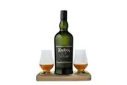 Ardbeg An Oa Whisky Tasting Gift Set Hamper Box includes Wooden Presentation Stand plus 2 Original Glencairn Whisky Glasses