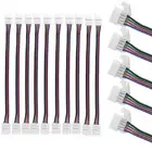 10X 4 PIN RGB LED STRIP LIGHT TO CONTROLLER CONNECTORS WIRE CABLE 10MM 505.UJ