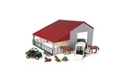 John Deere Weathered Barn Kids Play Set w Pickup Horse Trailer 1:32 Scale 3y+