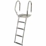 Pontoon Boat Under Platform Ladder MMI316-019827 | Slide-Out 4-Step SS