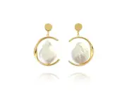 Culturesse Eleua Natural Mother of Pearl Drop Earrings Fashion For Pierced Ears