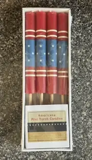 Americana Mini Torch Outdoor Candles 4 Pk Flag Theme Patriotic July 4th NEW