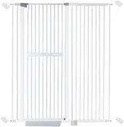 riin Extra Tall 150cm Pet Security Gate Metal Safety Guard Tension Pressure Mounted for Dog Cat Kitten Adjustable Width Range 118.5-124.5cm Largest Gap Between Bars 42mm Model A4