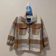 Tilley Endurables Kids Sherpa Shacket, Size 4-5Y Tan Plaid NWTS