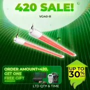 2PCS MARS HYDRO VG40-R Red Spectrum LED Grow Light Supplemental Light Bar Indoor