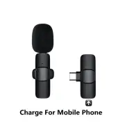 Wireless Lavalier Microphone Portable Audio Video Recording Mini Mic For iPhone Android Facebook Youtube Live Broadcast Gaming TypeC reserve charge