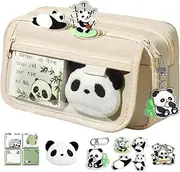 Cute Pencil Case for School,Panda Pencil Case Large Capacity Animal Pencil Case | Cute Pencil Pouch, Panda Stationery Case with Zipper for Pens, Pencils, Markers, Erasers, School, Work