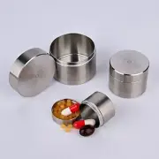 Stainless Steel Portable Pill Case Box Waterproof Round Pill Organizer Container