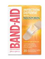 BAND-AID Antibiotic Adhesive Bandages, Assorted Sizes, 20/Box