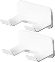 minkissy 2pcs Hair Dryer Rack Clothes Racks Wall Mounted Clothes Rack Clothes Hanging Rack Clothing Hangers Coat Hanger Blow Dryer Holder Hair Dryer Holder Wall Mounted Abs White