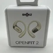 New SHOKZ OpenFit 2 True Wireless Open-Ear Earhooks Earbuds Bluetooth Beige -New