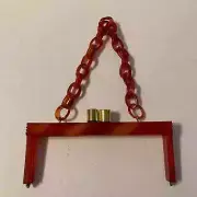 RARE Vintage Lucite Faux Amber Purse Frame New Old Stock NOS