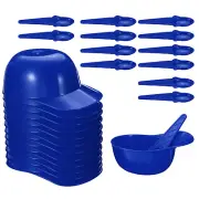 12 Set Ice Cream Bowls and Spoons Set, 8oz Baseball Cap Ice Cream Bowl, Blue