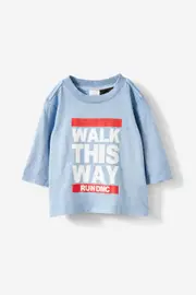 [Cotton On Kids] Cotton On Kids - RUN DMC Long Sleeve Tee - Lcn bra dusty blue/run dmc walk this way 3-6M LCN BRA DUSTY BLUE/RUN DMC WALK THIS WAY