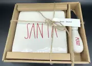 Rae Dunn Ceramic Christmas Trivet Cheese Board & Knife Set by Magenta SANTA