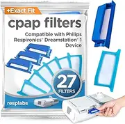 resplabs CPAP Filters - Compatible with the Philips Respironics DreamStation 1 Machine. 18 Disposable, 9 Reusable - 27 Filter Pack