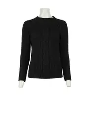 Black Cable Knit Wool Jumper