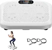 Vibration Plate Exercise Machine Lymphatic Drainage, Full Body Shaking Workout Vibrating Plate Weight Loss, 199 Adjustable Speeds 450 Lbs Capacity Fitness Platform for Women Men White