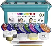 Snazaroo 1194020 Make-up case, 10 Colours, 3 Glitter Gel, 3 Brushes, 10 sponges and Make-up Book with Step-by-Step Instructions (English Language not Guaranteed)