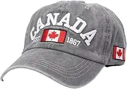 [Foetest] Adjustable Cap Cotton Hat Baseball Cap Canada Cap Hat Flag Cap Casual Headwear Embroidery