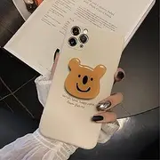Juuui Case for iPhone 14 - Cute Koala 3D Foldable Stand, Soft Beige Color, Minimalist Design, Durable TPU Material, Ideal for Women and Girls