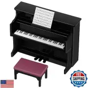 Piano Keyboard Toy for Kids Dollhouse Piano Model Miniature Stool Musical Edu