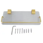 Bathroom Wall Rack Rust Proof Waterproof Modern Acrylic Panel Floating Storage Shelf for Towel Toiletries 30cm / 11.8in