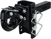 Shocker XR Adjustable Pintle Hook Hitch, Fits 2" Hitch 3.5" Rise/8.5" Drop