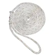 England Ropes C6050-16-00025 1/2" Premium 3-Strand Dock Line White Tracer 25