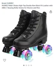 Xudrez black rollerskates With flashing lights Size 38