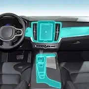 Car Interior Film Dashboard Piano Board Shift Center Console Anti-Scratch Transparent TPU Protection Film Accessories，for Volvo V90 2020-2024 (Style A)