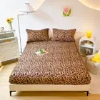 Leopard Fitted Sheet Queen Size,Velvet Fitted Sheet Mattress Protector Cover ...