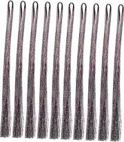 AUTSUPPL 10pcs Shiny Wig Piece Curly Human Hair Bundles Hairpiece Braiding Wig Ribbon for Hair Glitter Hair Extension Pliers Hair Gloss Highlights Hair Tinsel Strands Kit Colorful The Pet