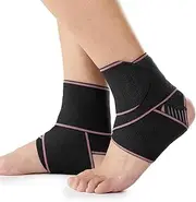Adjustable Ankle Support 2 Pack for Sports & Running - Elastic Compression Brace for Sprained Ankle, Achilles Tendon Enhanced Comfort & Stability