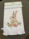 Bunny Boulevard Easter Rabbit Floral White 14” X 72" Table Runner NWT