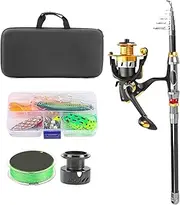 Surf Fishing Rod and Reel Combo - Portable Telescoping Pole - Fish Tackle Accessories for Bass Trout Travel Camping Boat Surf Pier River Backpacking Lake