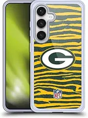 Head Case Designs Officially Licensed NFL with Zebra Animal Print Green Bay Packers Art Soft Gel Case Compatible with Samsung Galaxy S24 5G