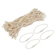 Polyester Rope Hang Tag String Snap Lock 120mm,1mm 100 Pcs,White