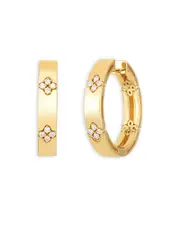 Roberto Coin 18K Yellow Gold & Diamond Love In Verona Hoop Earrings