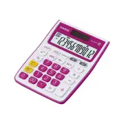 Casio MJ-12VCb-RD 300 Steps Check & Correct Colourful Desktop Calculator (Pink)