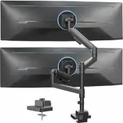 VIVO Pneumatic Arm Dual Ultrawide Monitor Desk Mount with Extension Pole