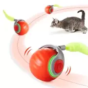 Moving Ball Cat Toys with Feather Tail, Rechargeable 2025 New Interactive Ball