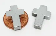Doll House Wooden Cross Pair Church Accessory Tumdee 1:12 Scale Miniature Silver