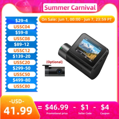 Dash Cam A200 2'' LCD ScreenCar DVR1080P Auto Recorder 24H Parking Support FOV