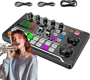 Podcast Sound Card, Live Sound Card for Streaming, Sound Effects Board, Podcast Equipment, Audio Mixer for Podcast, Sound Effects Control, Podcasting Studio Gear, Sound Card for Streaming,