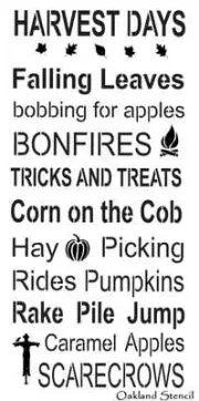 STENCIL**Harvest Days**Large 12x24 for signs Fall Autumn Halloween